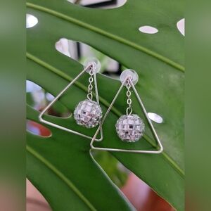 Triangle Disco Ball Earrings